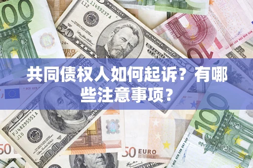 北京共同债权人如何起诉？有哪些注意事项？